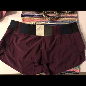 Lululemon speed shorts 10